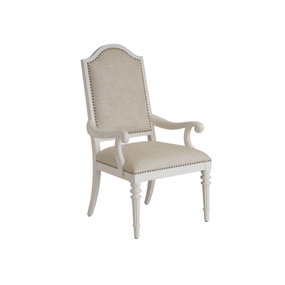 Dining Chairs Corsica Upholstered Arm Chair - Polo Mallet White