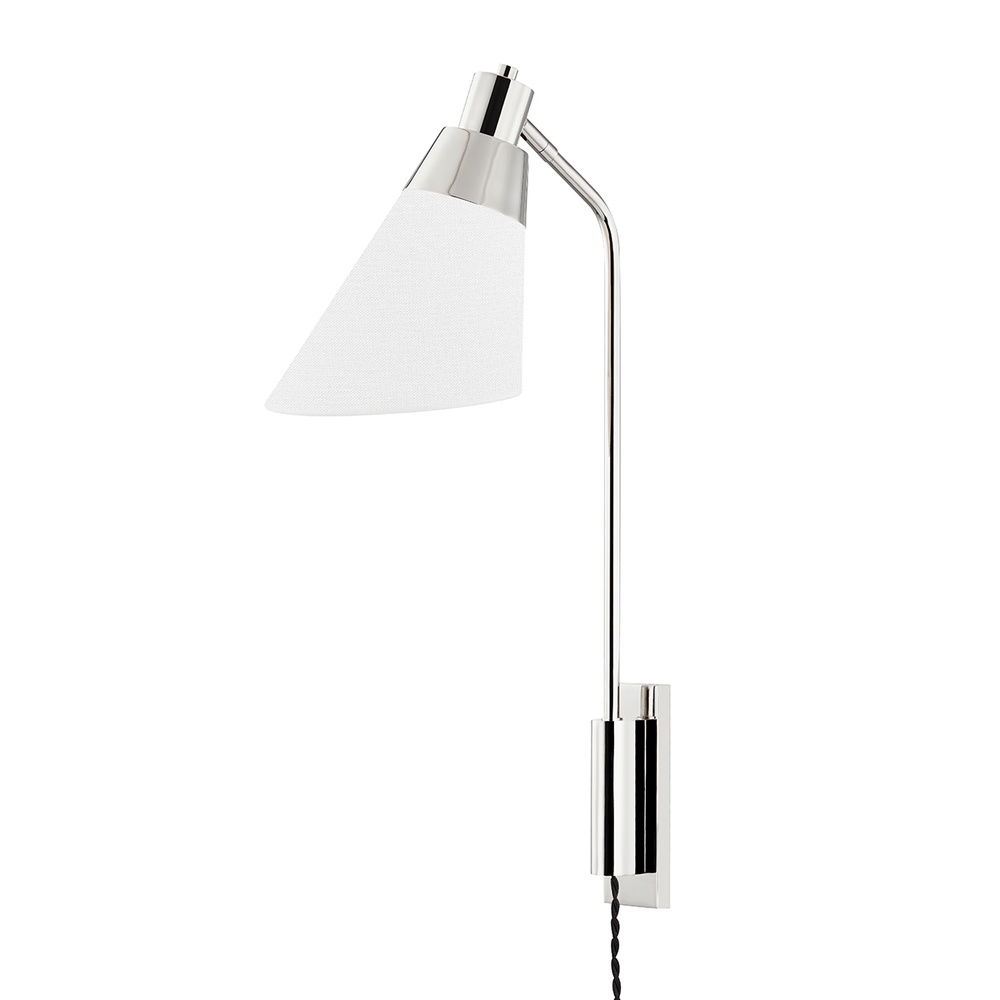 Hooke 1 Light Wall Sconce with Plug-Hudson Valley-HVL-5831-PN-Outdoor Wall SconcesPolished Nickel-3-France and Son