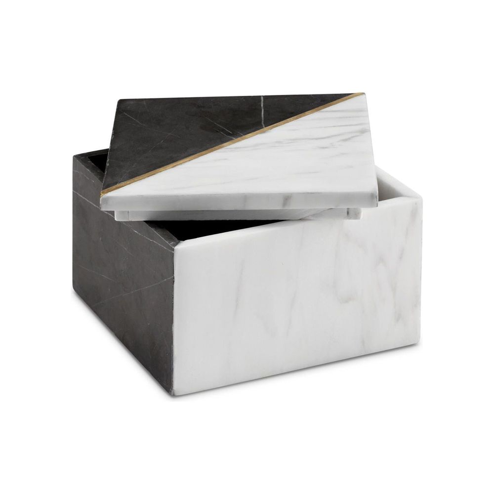 Deena Black & White Marble Box