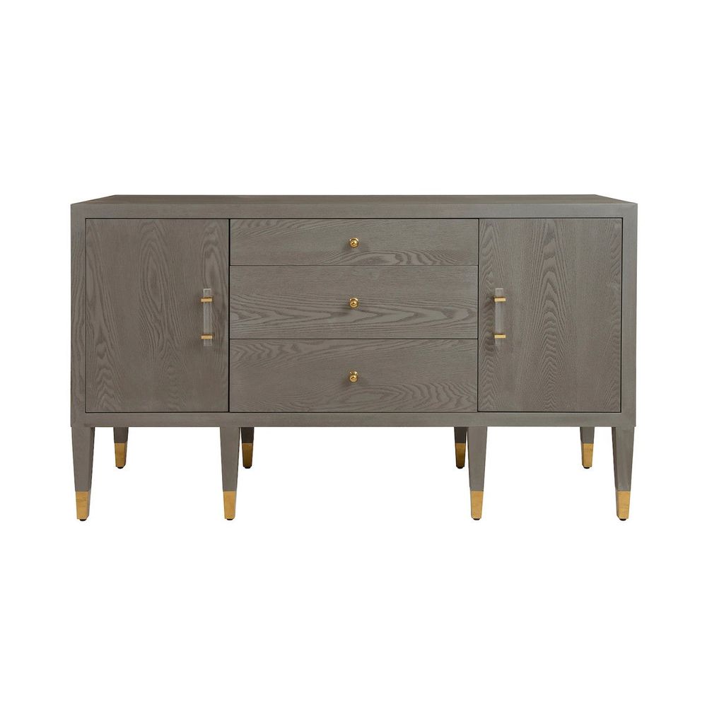Sideboards & Credenzas Amherst - Buffet With Brass Foot Caps And Acrylic Hardware In Smoke Grey Oak