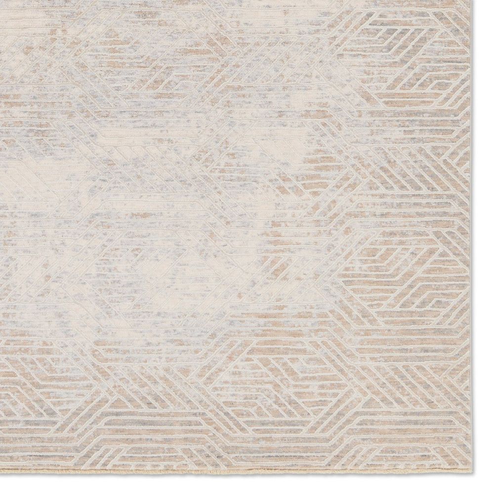 Runners Genevieve Geometric Tan/ Gray Runner Rug (3'X10')