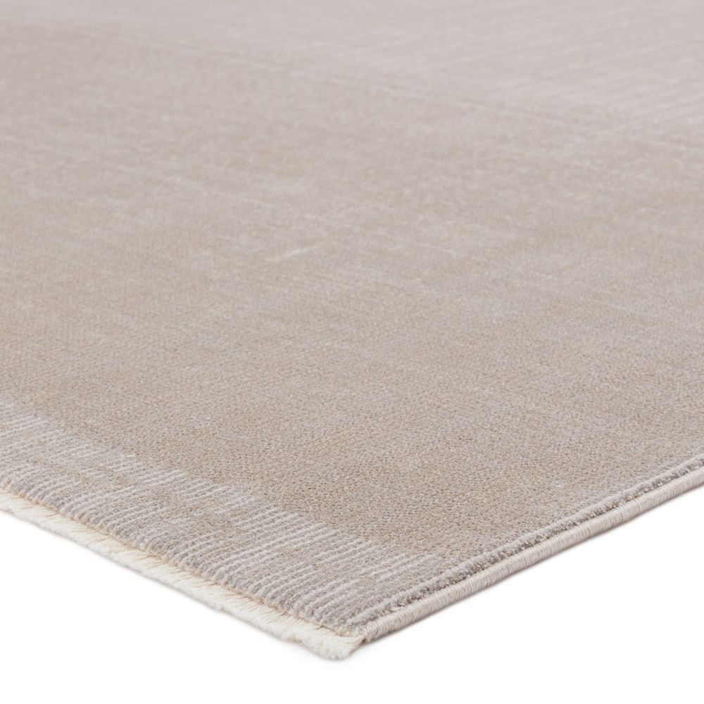 Cipher Solid Taupe/ Light Gray Runner Rug (2'6"X8')