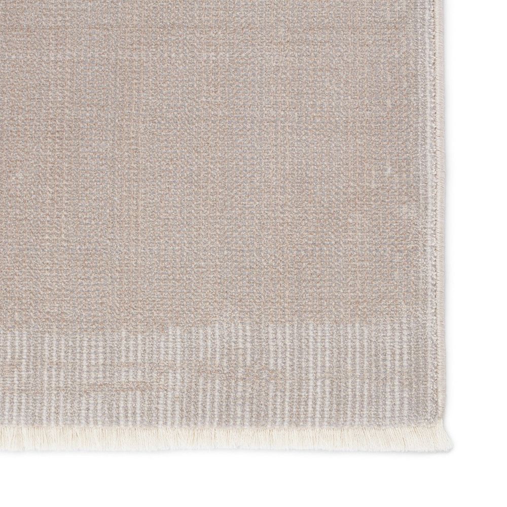 Cipher Solid Taupe/ Light Gray Runner Rug (2'6"X8')