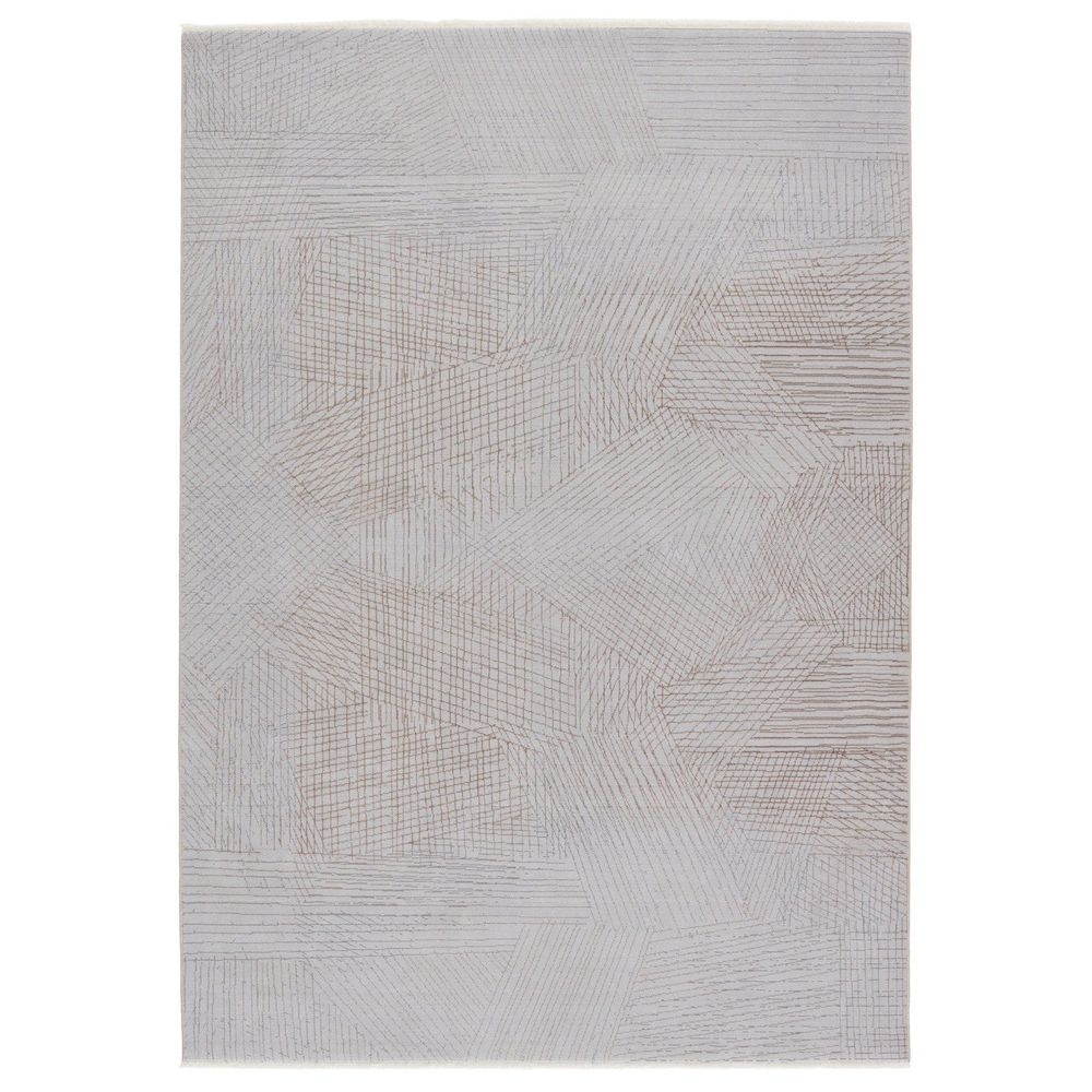 Mingan Geometric Gray/ Taupe Runner Rug (2'6"X8')