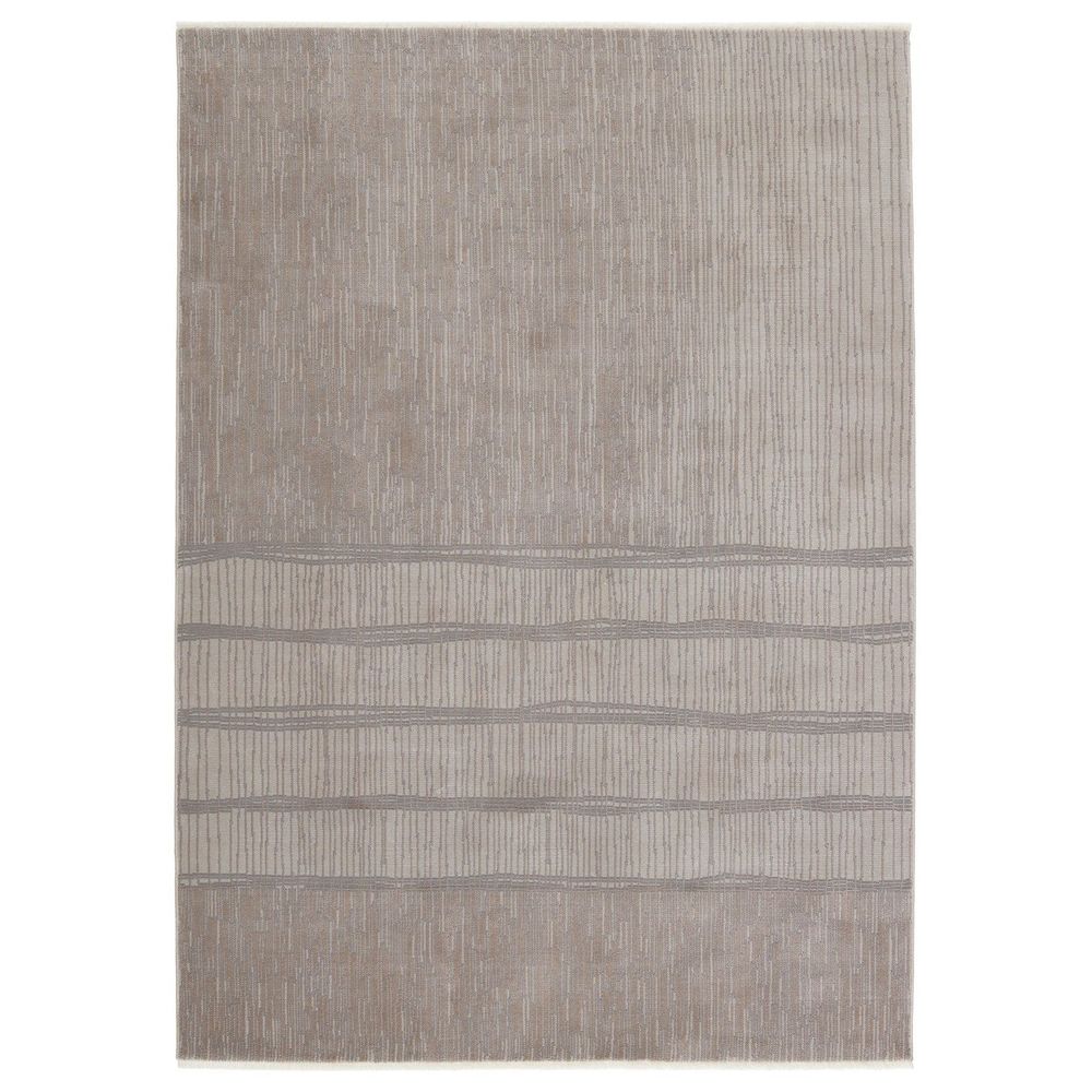Aleron Abstract Taupe/ Gray Runner Rug (2'6"X8')