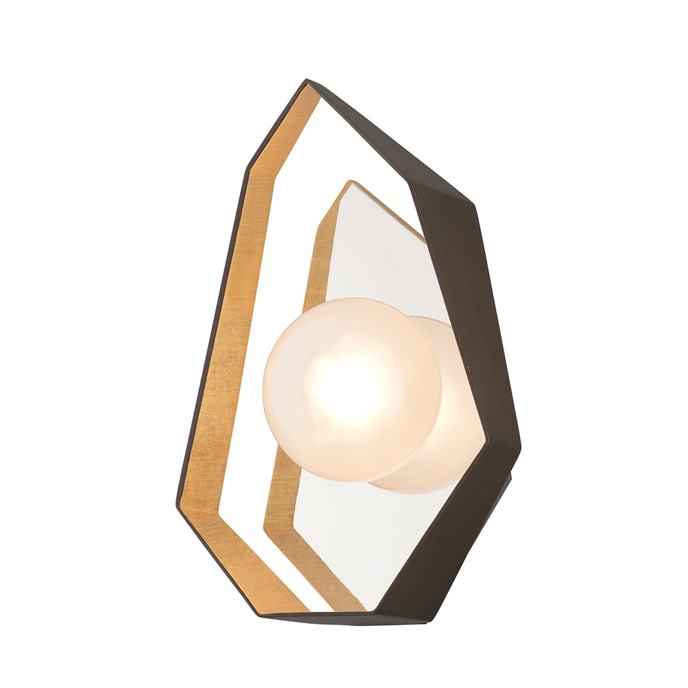 Origami Wall Sconce - Bronze With Gold Leaf
