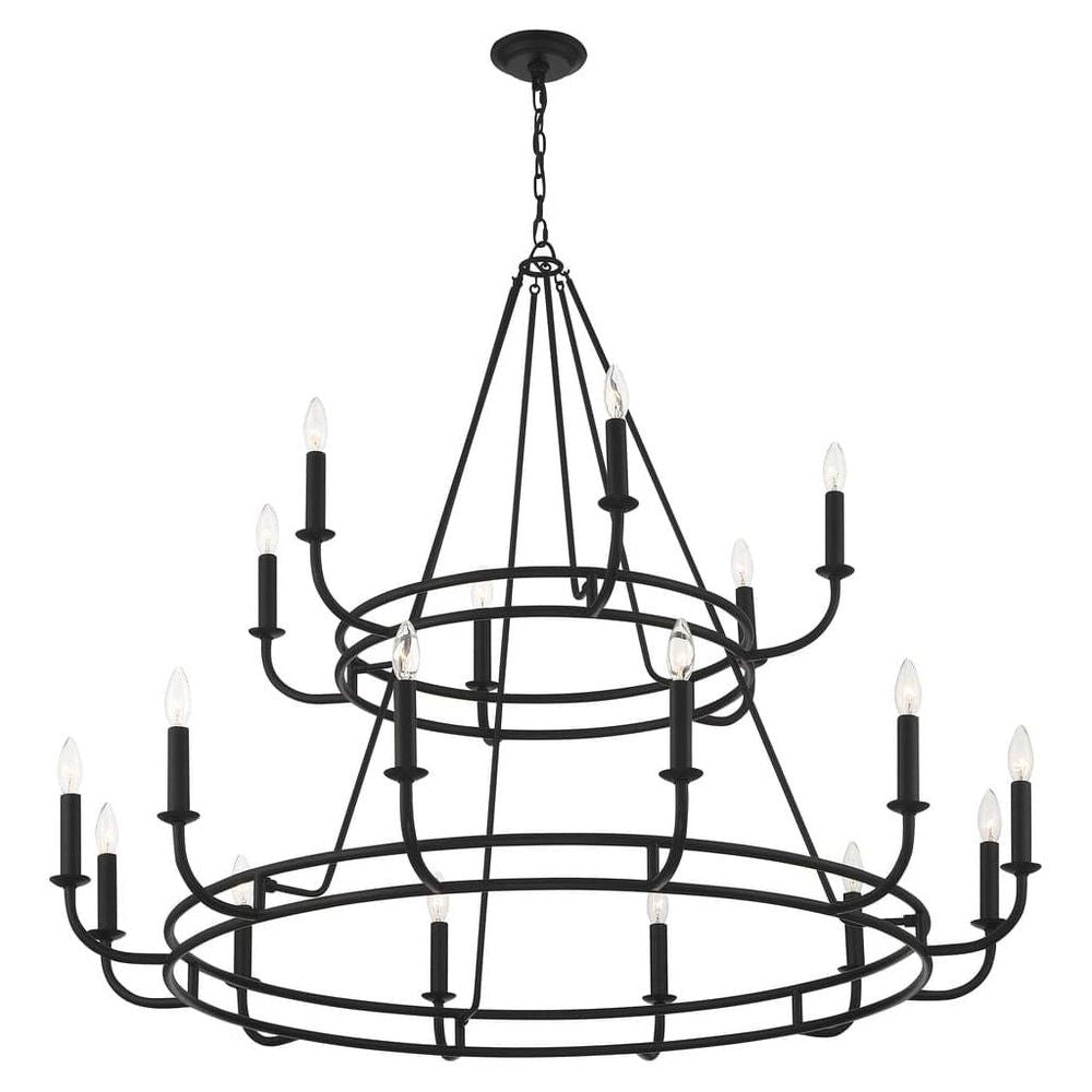 Bailey 18 Light Chandelier-Crystorama Lighting Company-CRYSTO-BAI-A2109-MK-ChandeliersMatte Black-6-France and Son