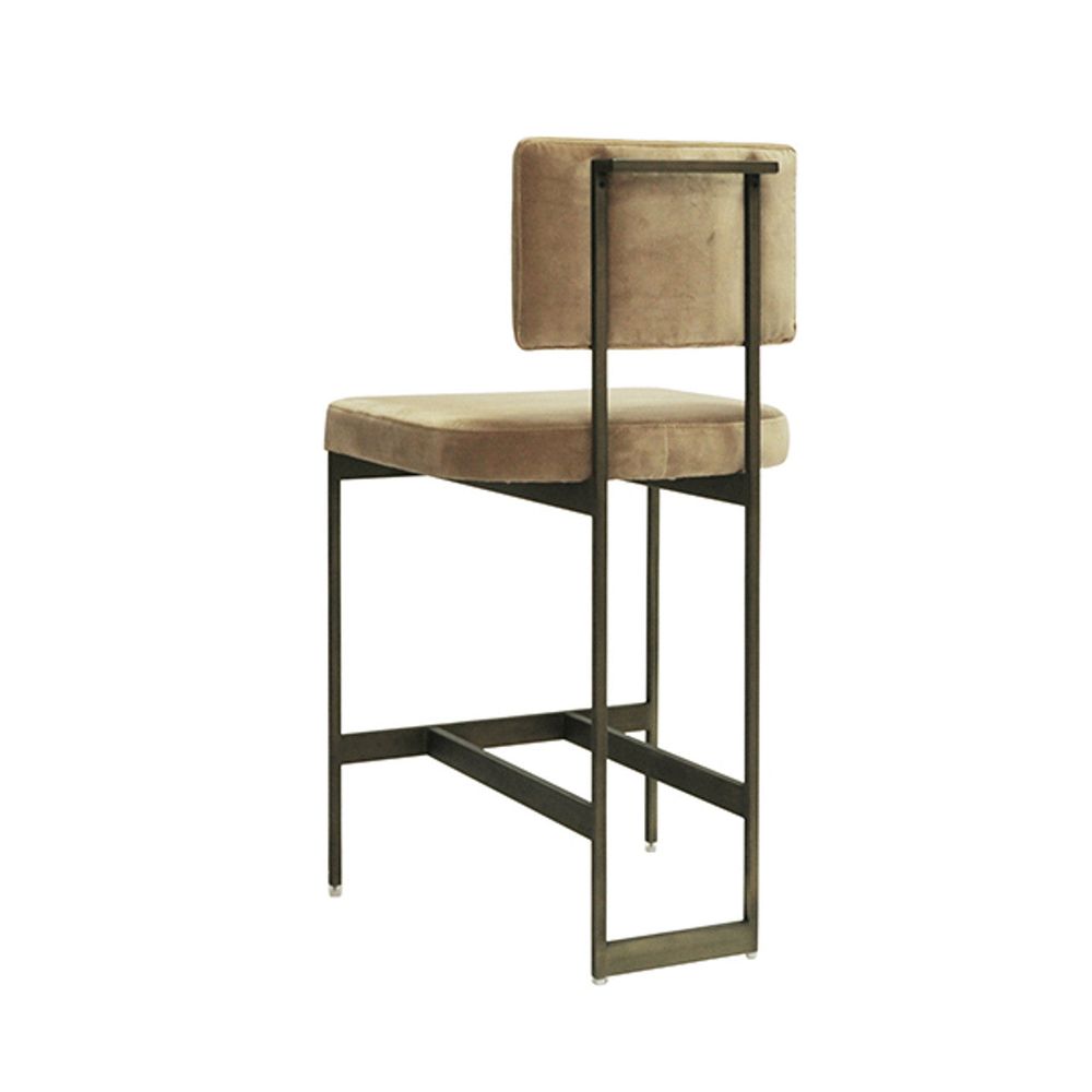 Bar & Counter Stools Baylor Counter Stool With Bronze Base In Caramel Velvet