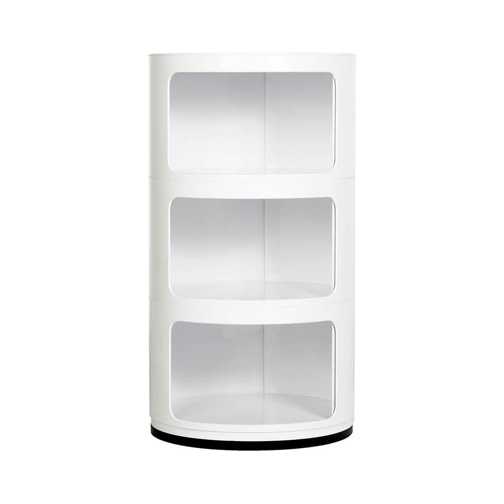 Mid Century Componibili Round - Three Tier-France & Son-BB02AWHITE-Side TablesSingle-4-France and Son