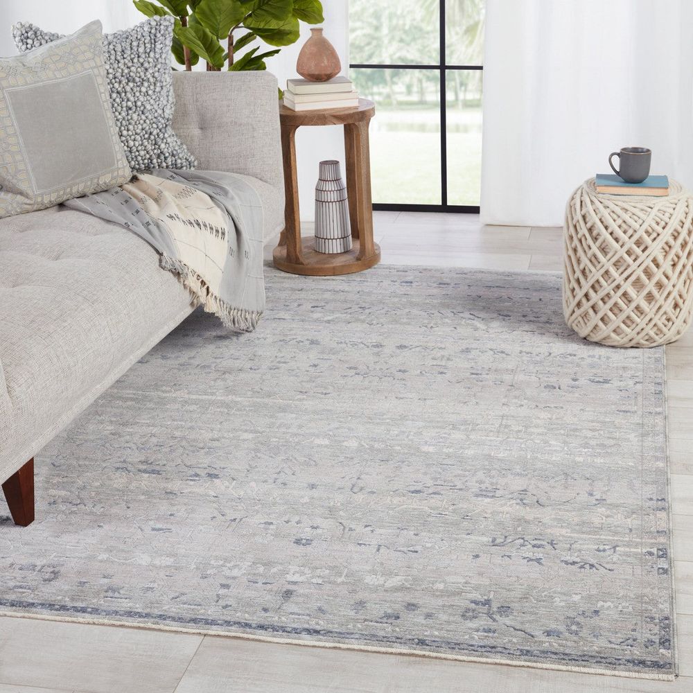 Galen Oriental Blue/ Gray Runner Rug (3'X10')