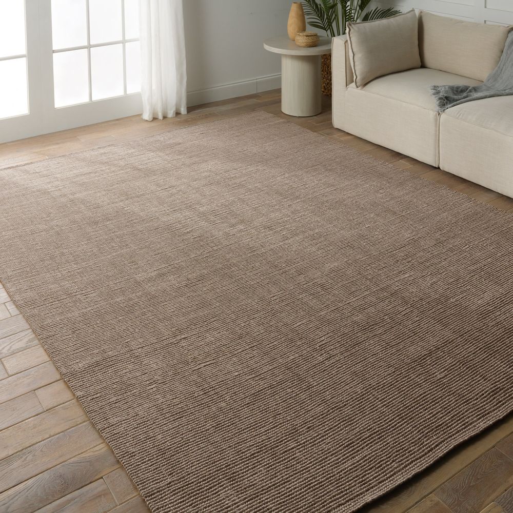 Amara Natural Solid Taupe Runner Rug (3'X10')