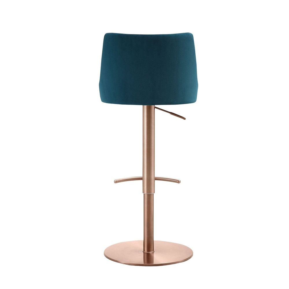 Carter Barstool-Whiteline Modern Living-WHITELINE-BS1715F-RGLD/BLU-Bar StoolsBlue Velvet-6-France and Son