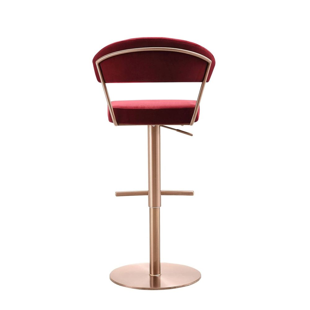 Nova Barstool-Whiteline Modern Living-WHITELINE-BS1720F-RGLD/RED-Bar StoolsRed/Rose Gold-4-France and Son