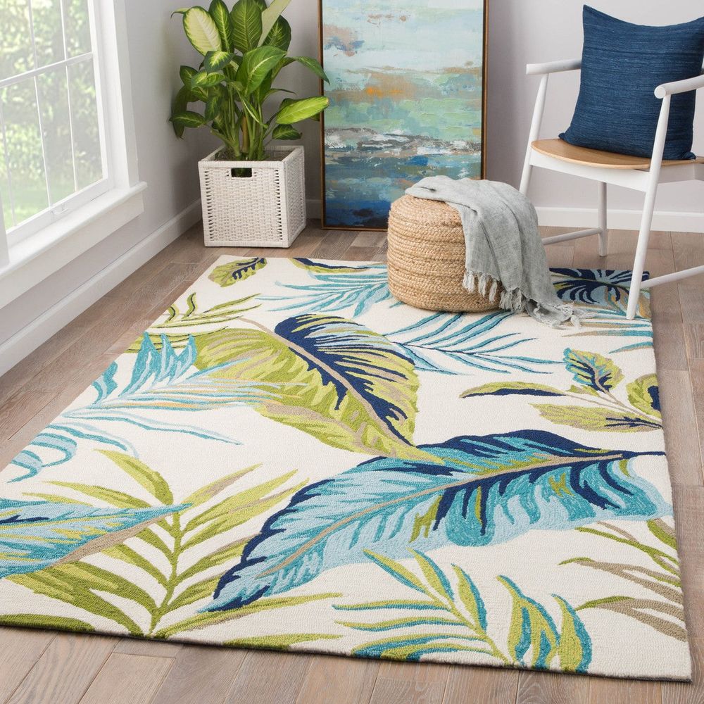 Vesta Floral Blue/ Green Runner Rug (2'6"X8')
