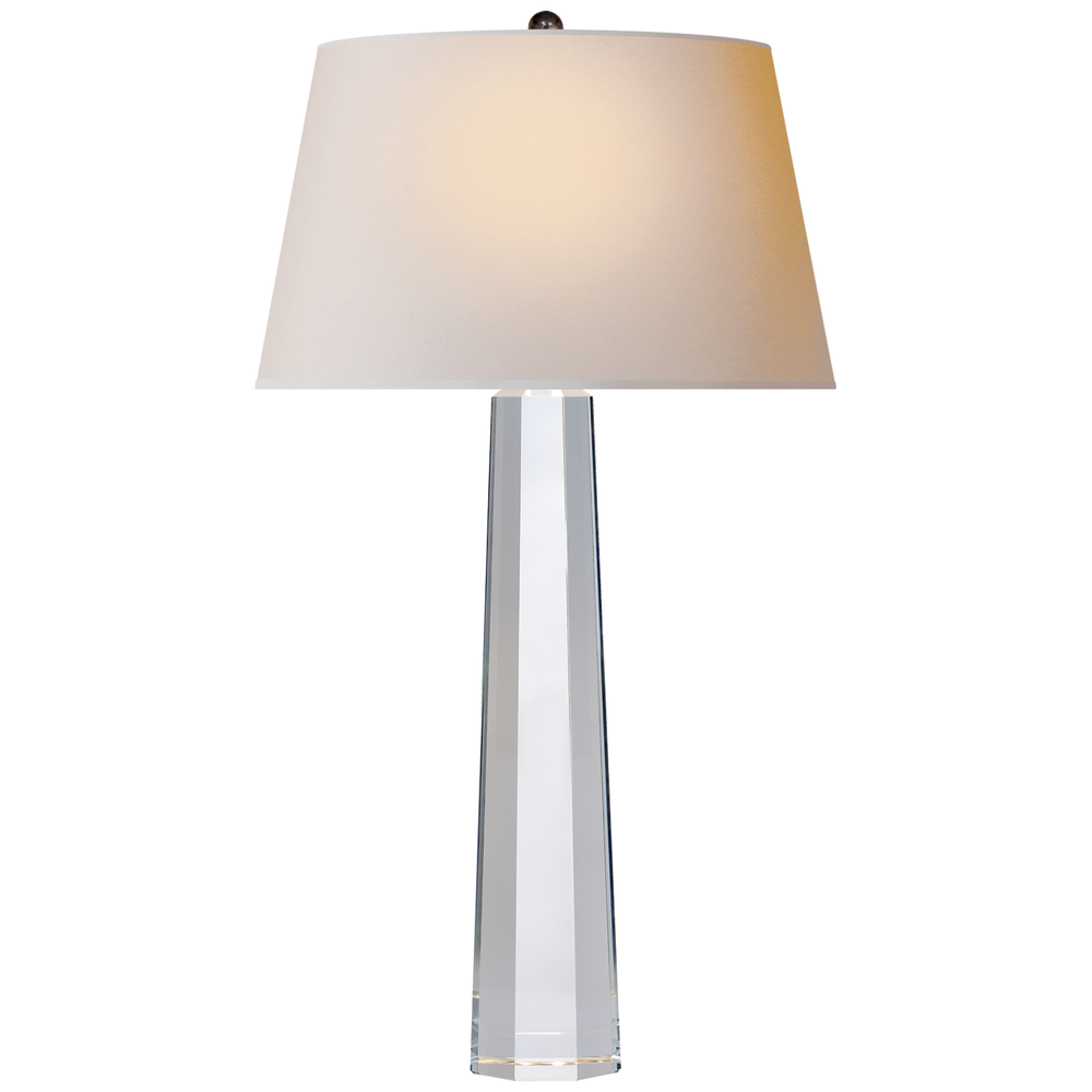 Octagonal Spire Large Table Lamp - Crystal / Nature Paper