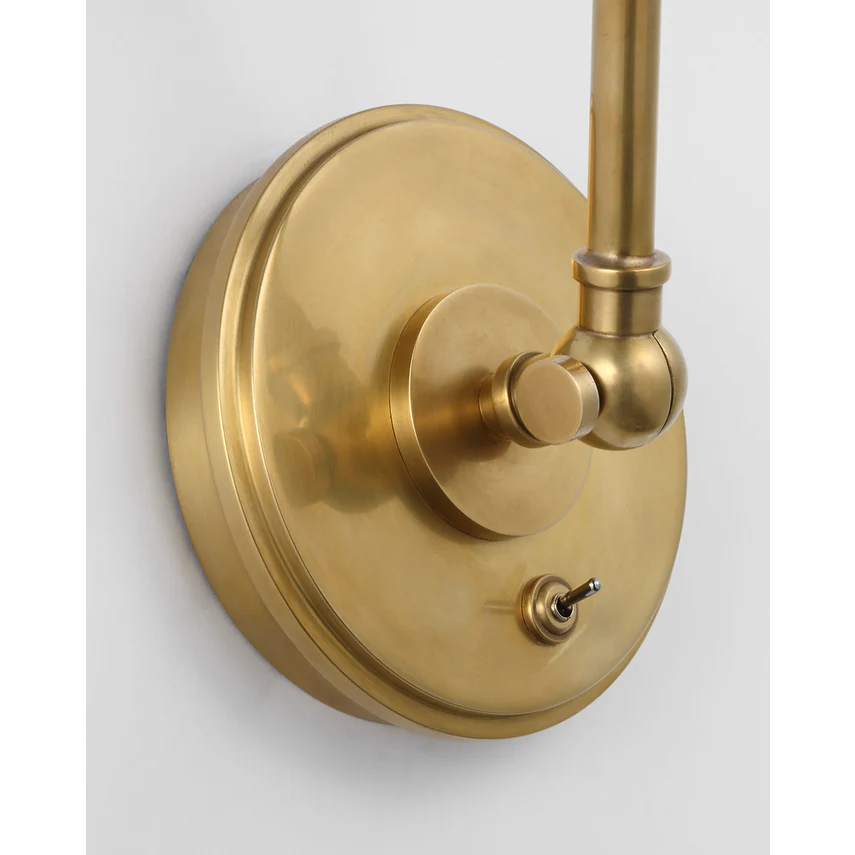 Wall Lighting Kingsport Double Library Wall Light - Antique Brass