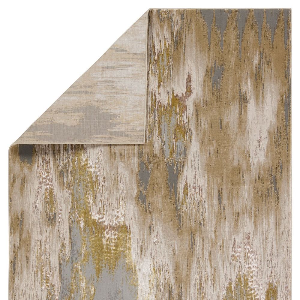 Runners Achilles Abstract Gold/ Gray Runner Rug (2'2"X8')