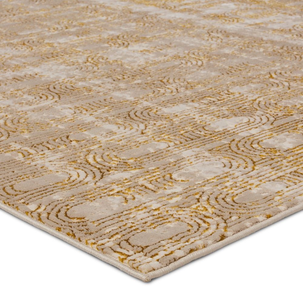 Runners Zyphira Geometric Gold/ Taupe Runner Rug (2'2"X8')