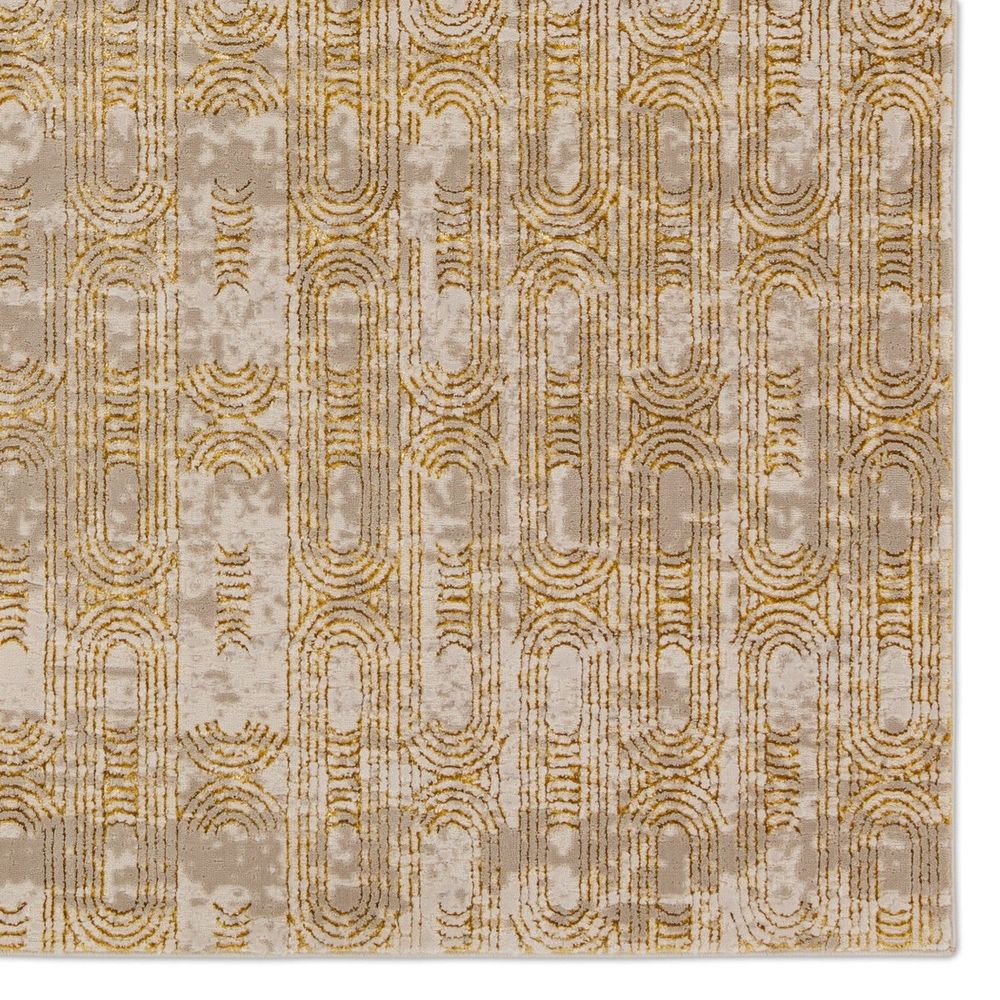 Runners Zyphira Geometric Gold/ Taupe Runner Rug (2'2"X8')