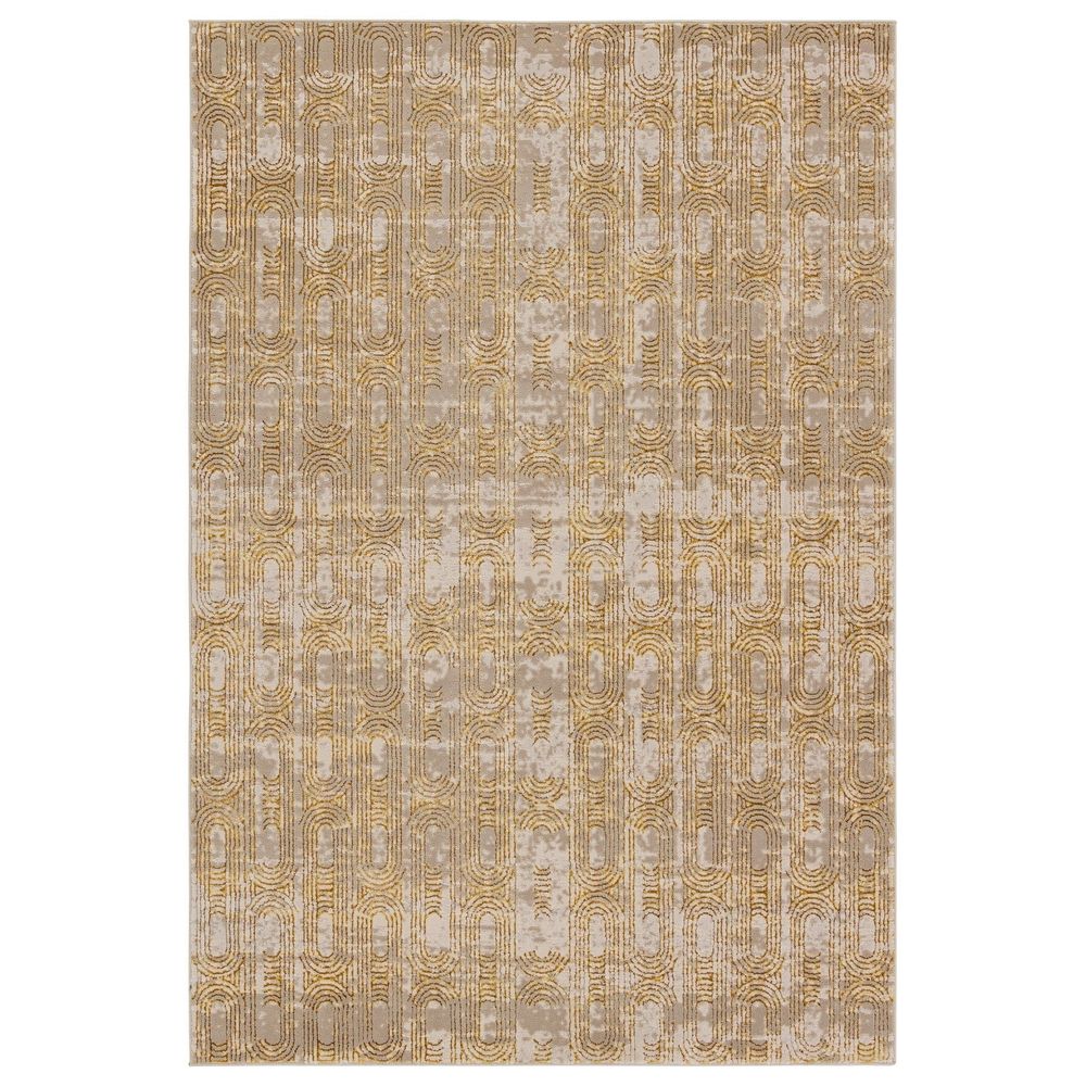 Runners Zyphira Geometric Gold/ Taupe Runner Rug (2'2"X8')
