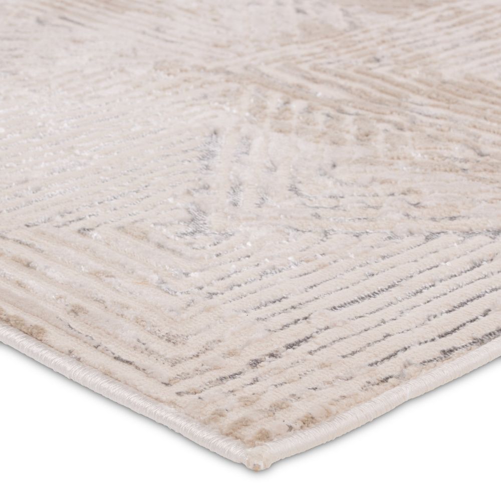 Runners Bane Geometric Light Gray/Silver Runner Rug (2'2"X8')