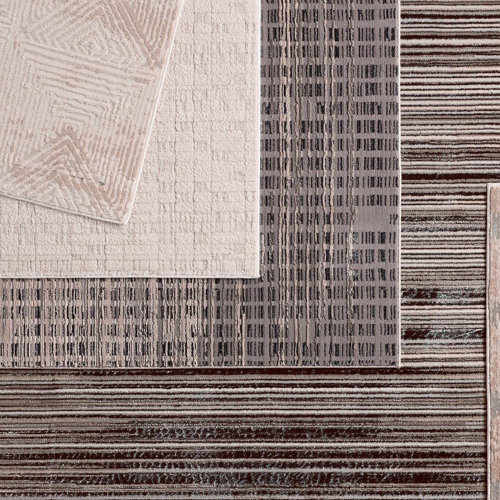 Bane Geometric Light Gray/Silver Runner Rug (2'2"X8')