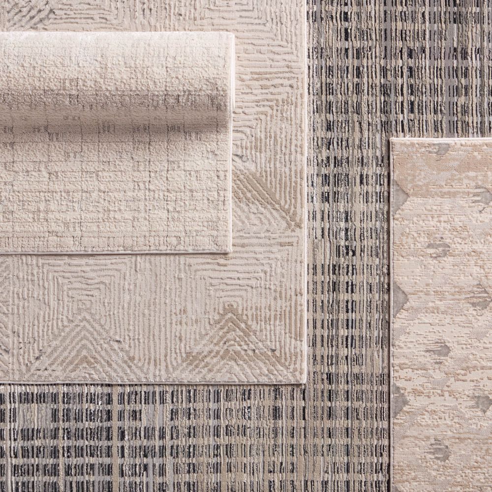 Bane Geometric Light Gray/Silver Runner Rug (2'2"X8')