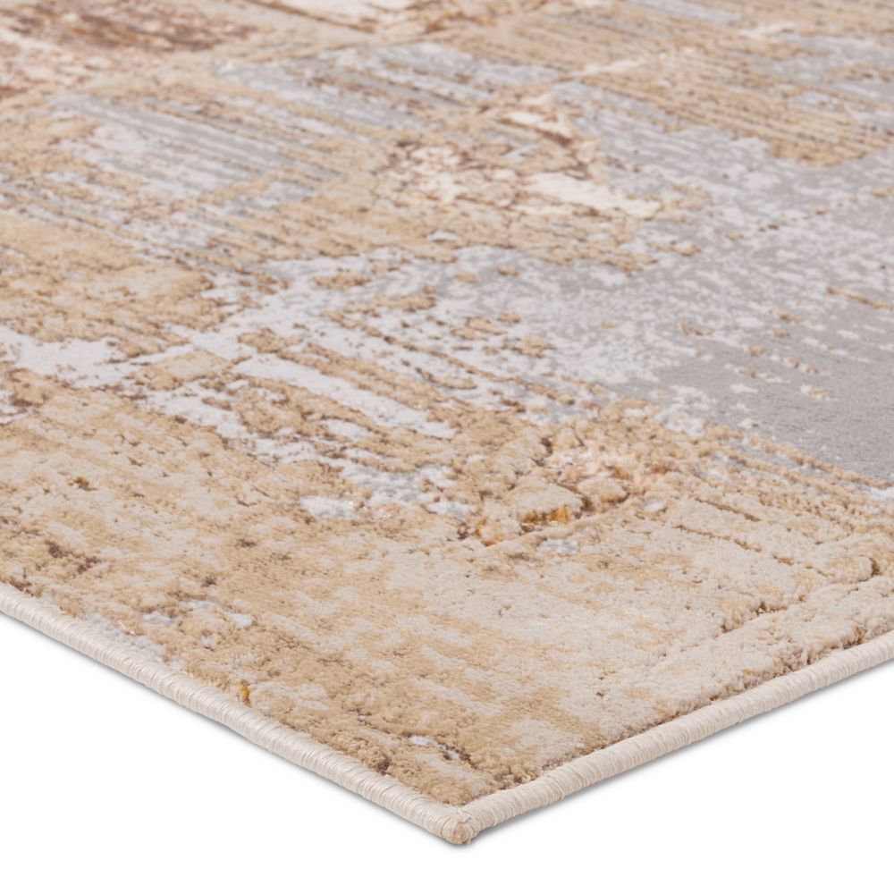 Runners Breeze Abstract Gray/Brown Runner Rug (3'3"X12')
