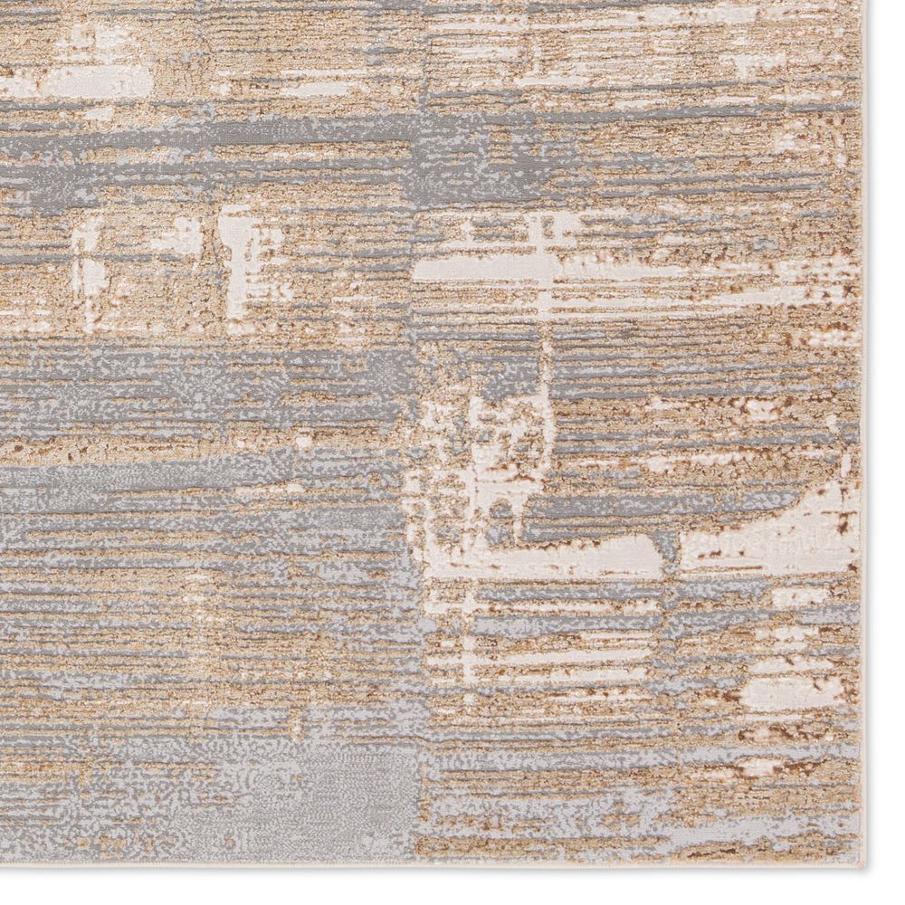 Runners Breeze Abstract Gray/Brown Runner Rug (3'3"X12')