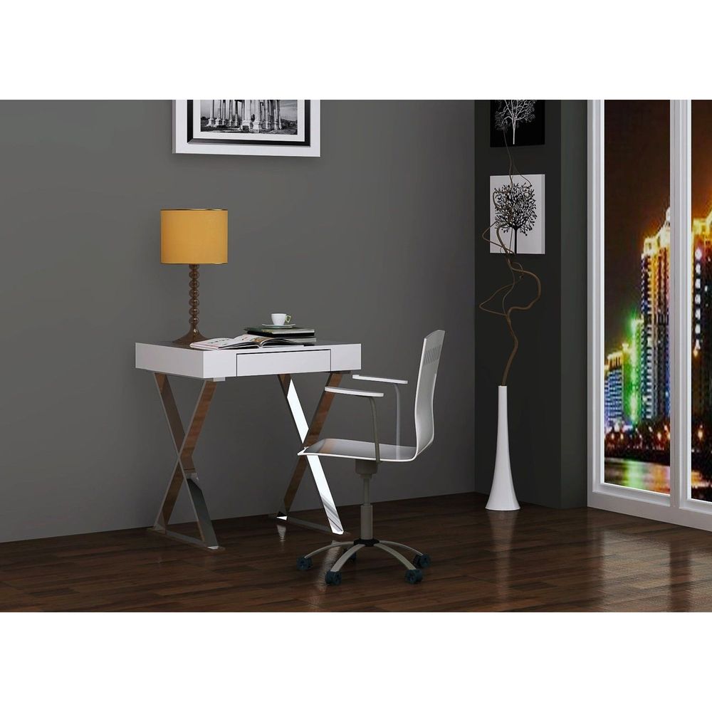 Elm Desk Small-Whiteline Modern Living-WHITELINE-DK1205S-WHT-Desks-1-France and Son