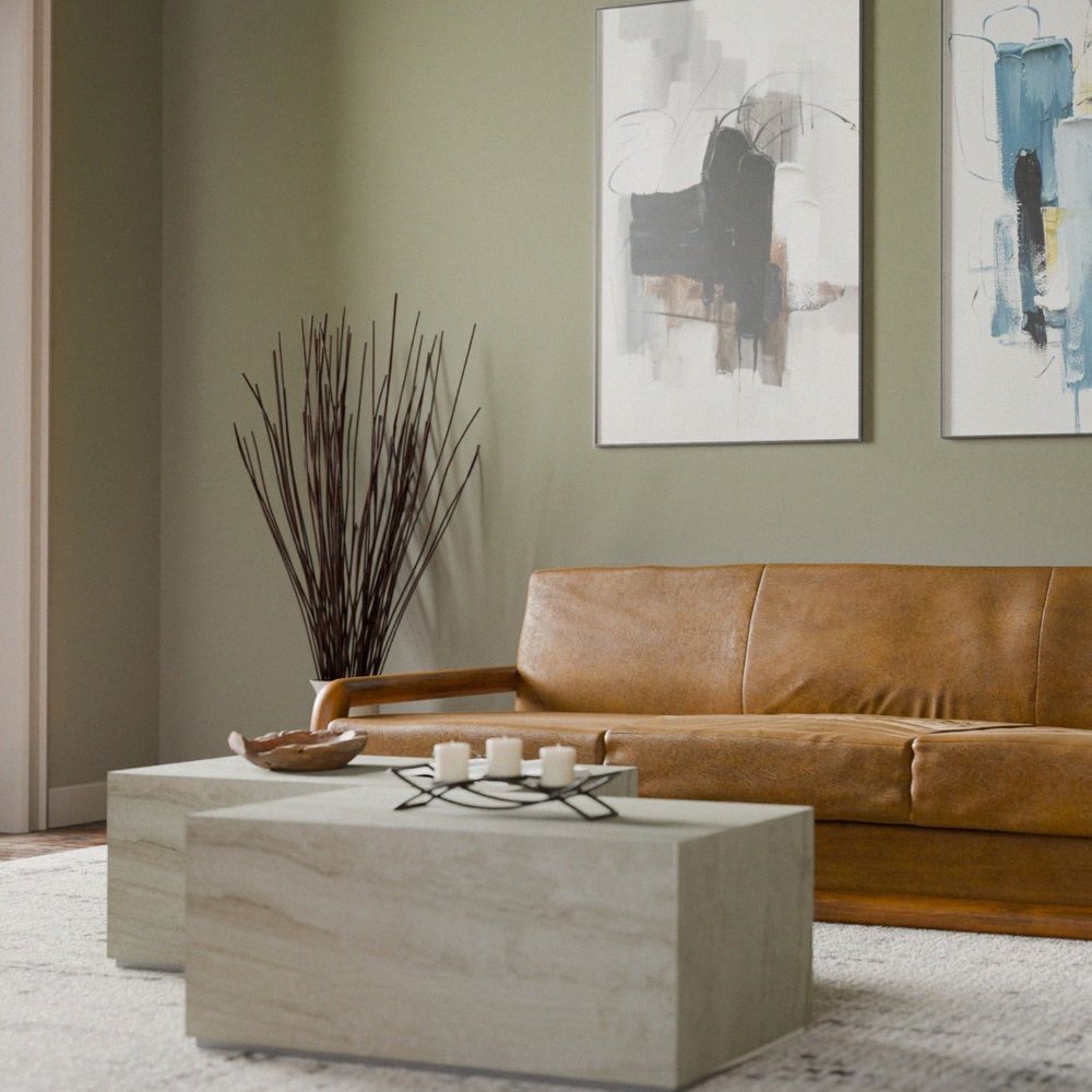 Travertine Monolith Rectangle Coffee Table-France & Son-FVT150TVTW-Coffee Tables-2-France and Son