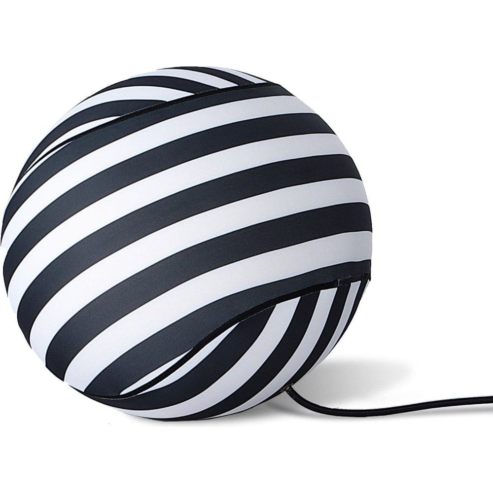 Striped Up Chair with Tethered Ball Ottoman-France & Son-FB8011BLKWHT-Lounge Chairs-5-France and Son
