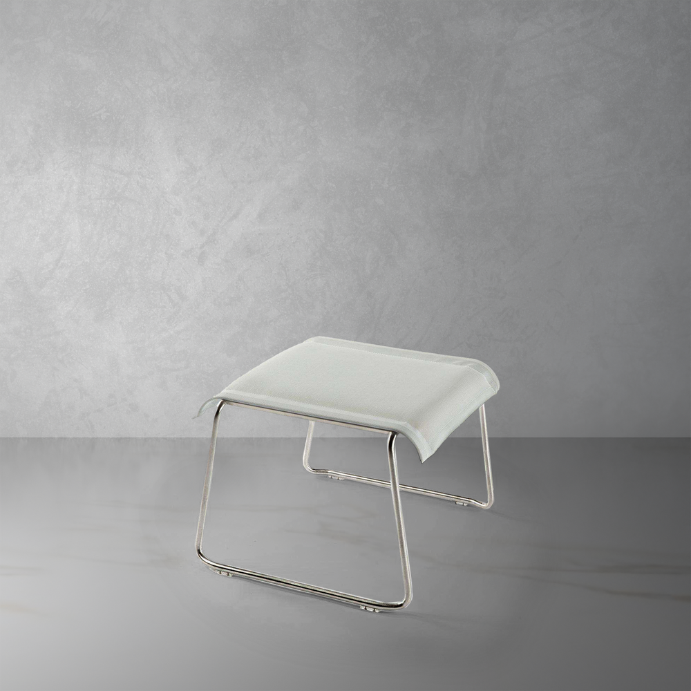 Markos Outdoor Ottoman with Sunbrella Fabric-France & Son-FCS0725SILVER-Outdoor Stools-1-France and Son