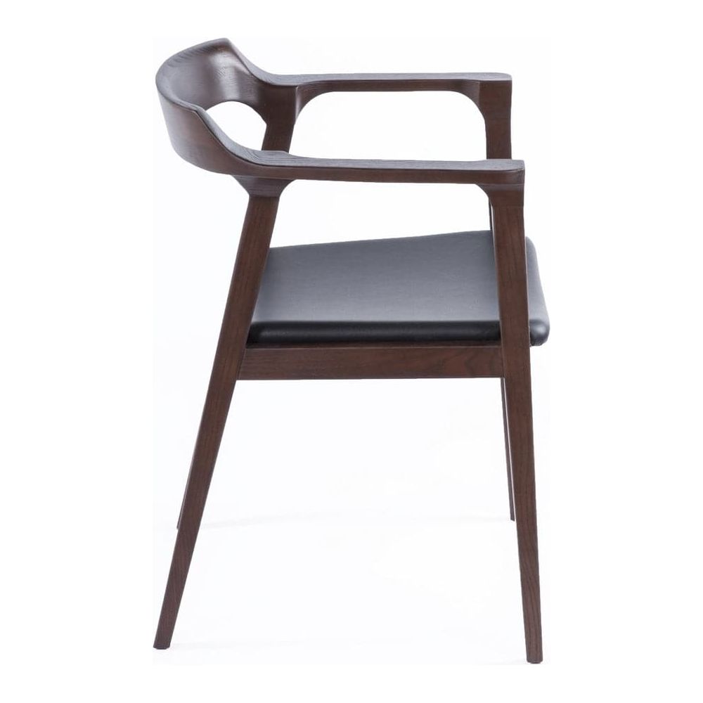 Kaiser Dining Arm Chair - Black Leather-France & Son-FEC9022BLKWAL-Dining Chairs-3-France and Son