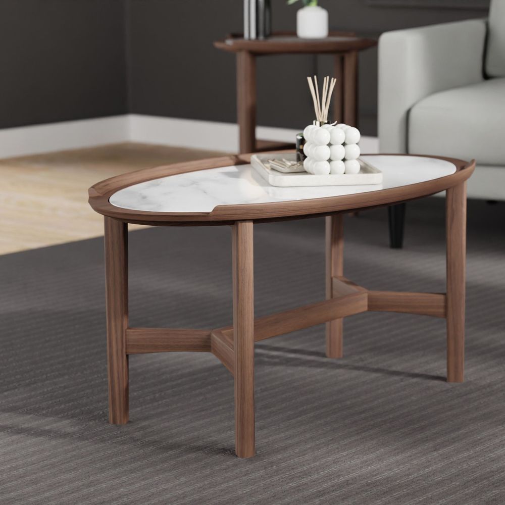 Luxor Oval Marble Coffee Table