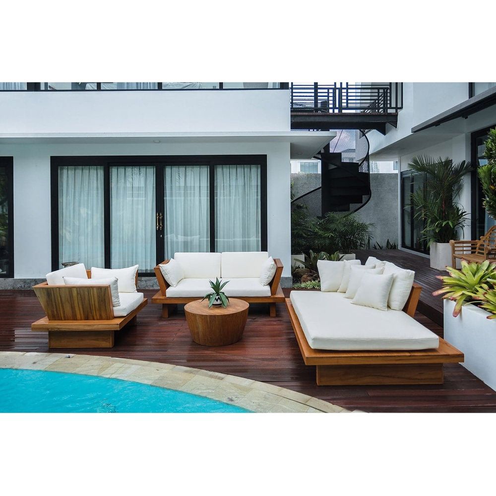 Zen Teak Platform Sofa-France & Son-FL1006-Outdoor Sofas-6-France and Son