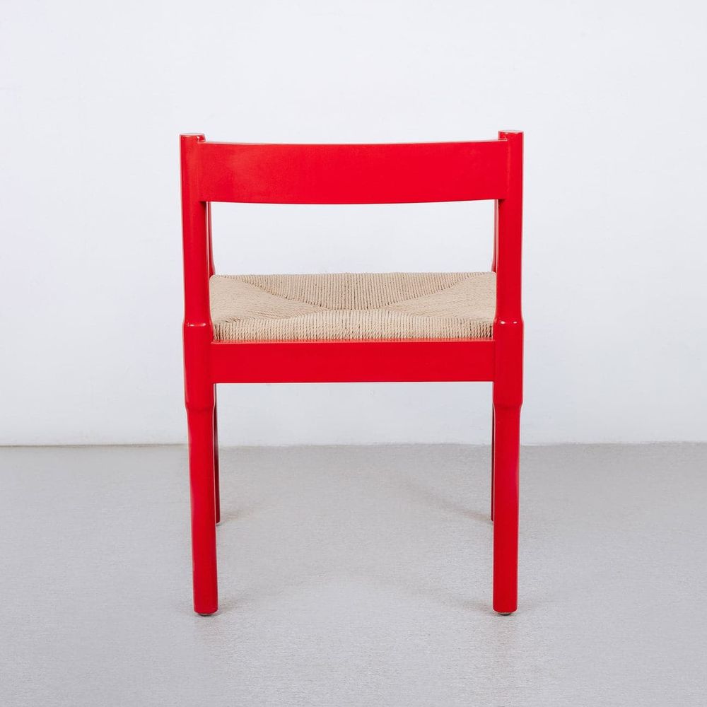 Magistretti Arm Chair-France & Son-FL1029RED-Dining ChairsRed-4-France and Son