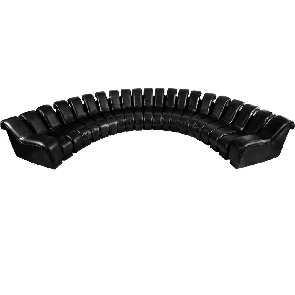 Non Stop Infinity Sofa Pieces - Leather-France & Son-FL1051LBLK-C-SectionalsBlack-Middle Element-11-France and Son