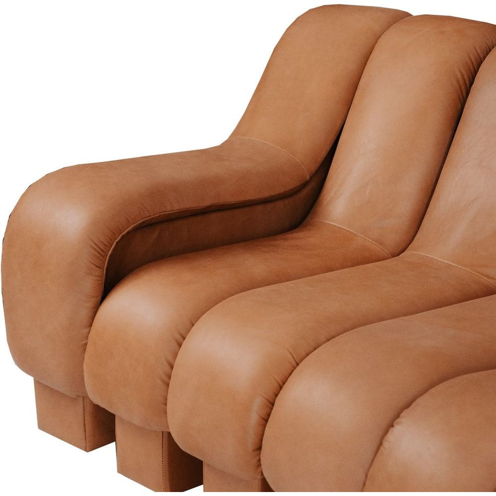 Non Stop Infinity Sofa Pieces - Leather-France & Son-FL1051LBRN-L-SectionalsBrown-Left Arm Facing Element-3-France and Son