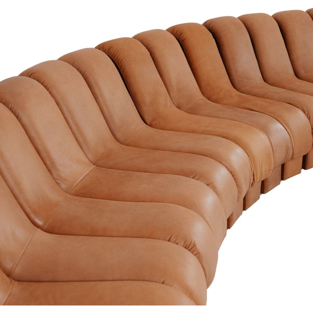 Non Stop Infinity Sofa Pieces - Leather-France & Son-FL1051LBRN-C-SectionalsBrown-Middle Element-4-France and Son