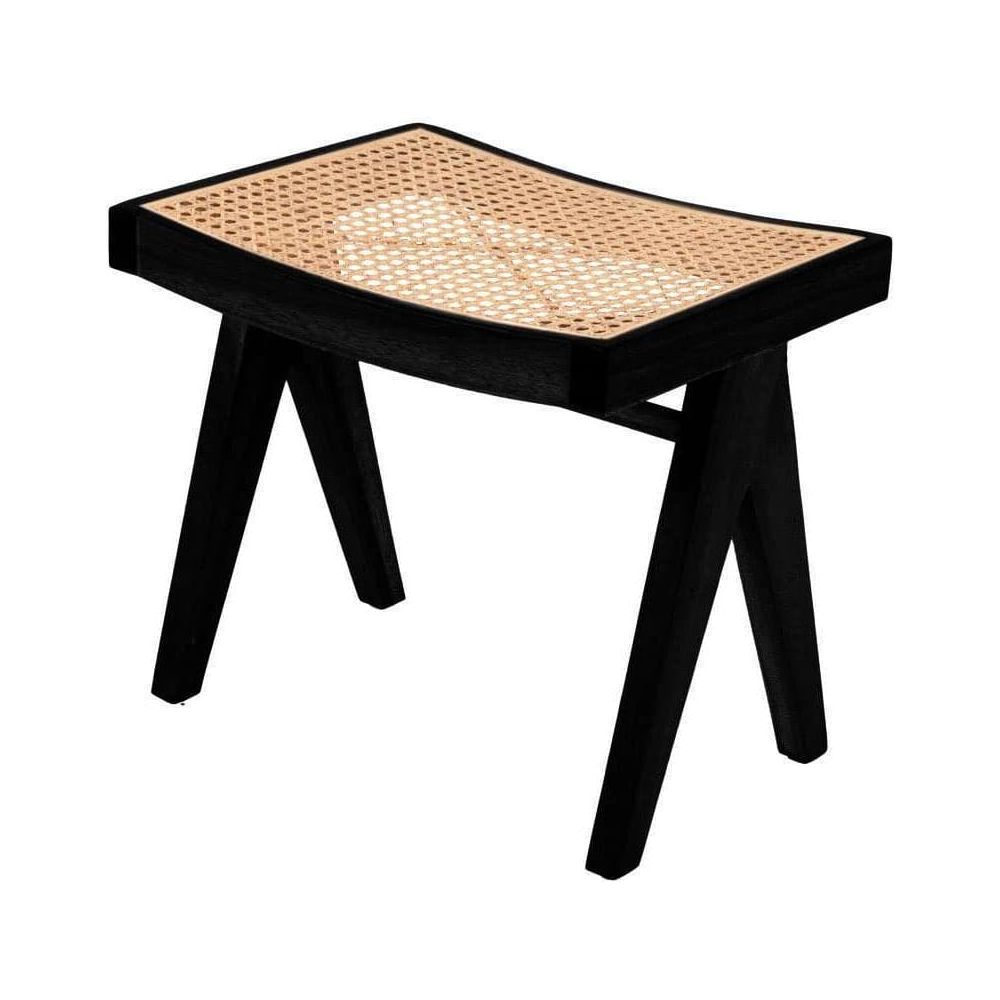 Mid Century Jeanneret Ottoman/Stool - Ebony-France & Son-FL1112BLK-Stools & Ottomans-1-France and Son