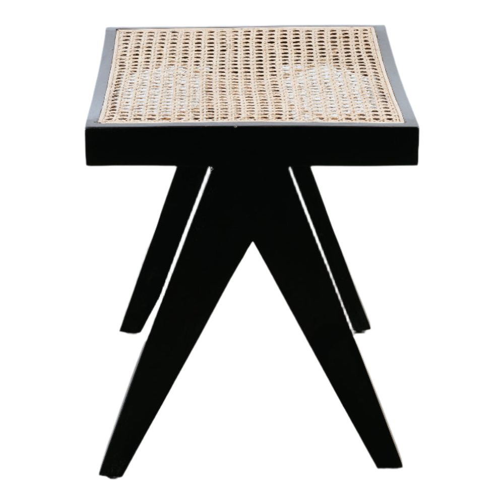 Hand Caned Jeanneret Ottoman/Stool - Ebony