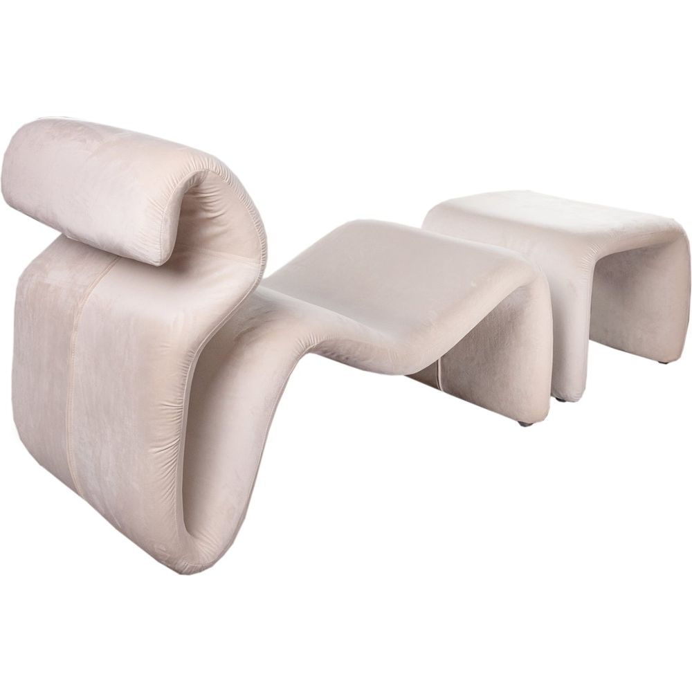 Etcetera Figure Lounge Chair + Ottoman-France & Son-FL1090BGE-FL1190BGE-Lounge ChairsBeige-3-France and Son