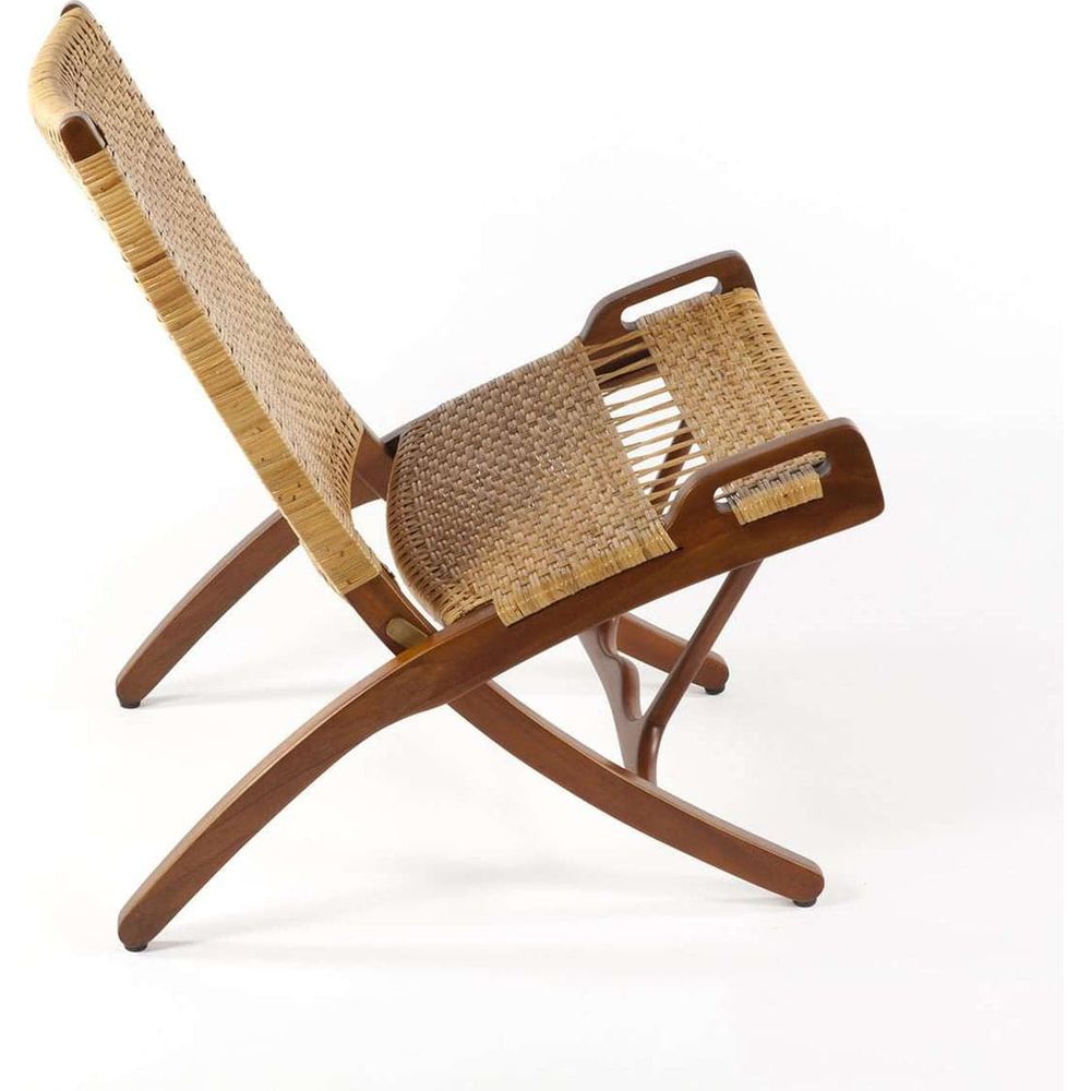 Mid Century Wegner Folding Chair-France & Son-FL1306LBRN-Lounge Chairs-6-France and Son