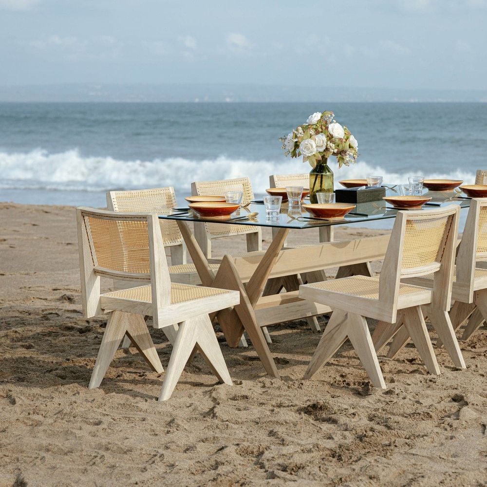 Jeanneret Dining Table - Large-France & Son-FL1491BASE-NTRL-Dining TablesNatural Base-3-France and Son