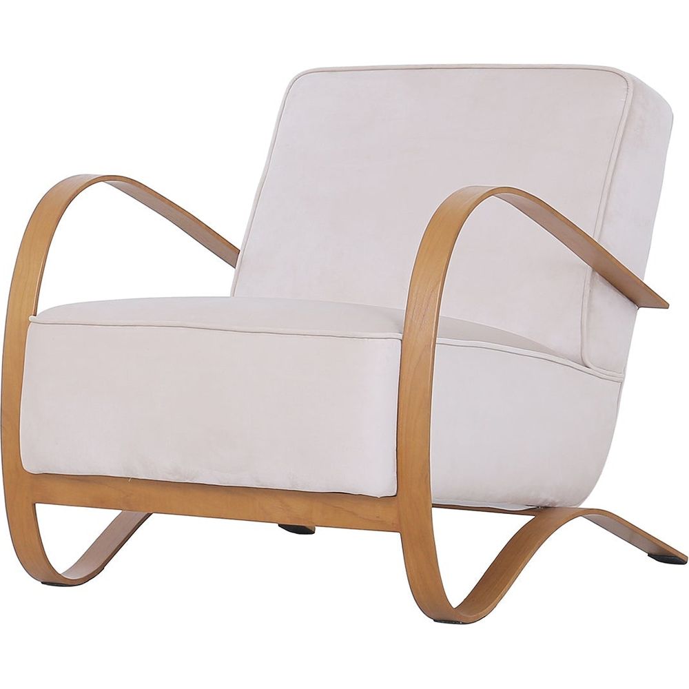 Halabala Lounge Chair - Off White Velvet