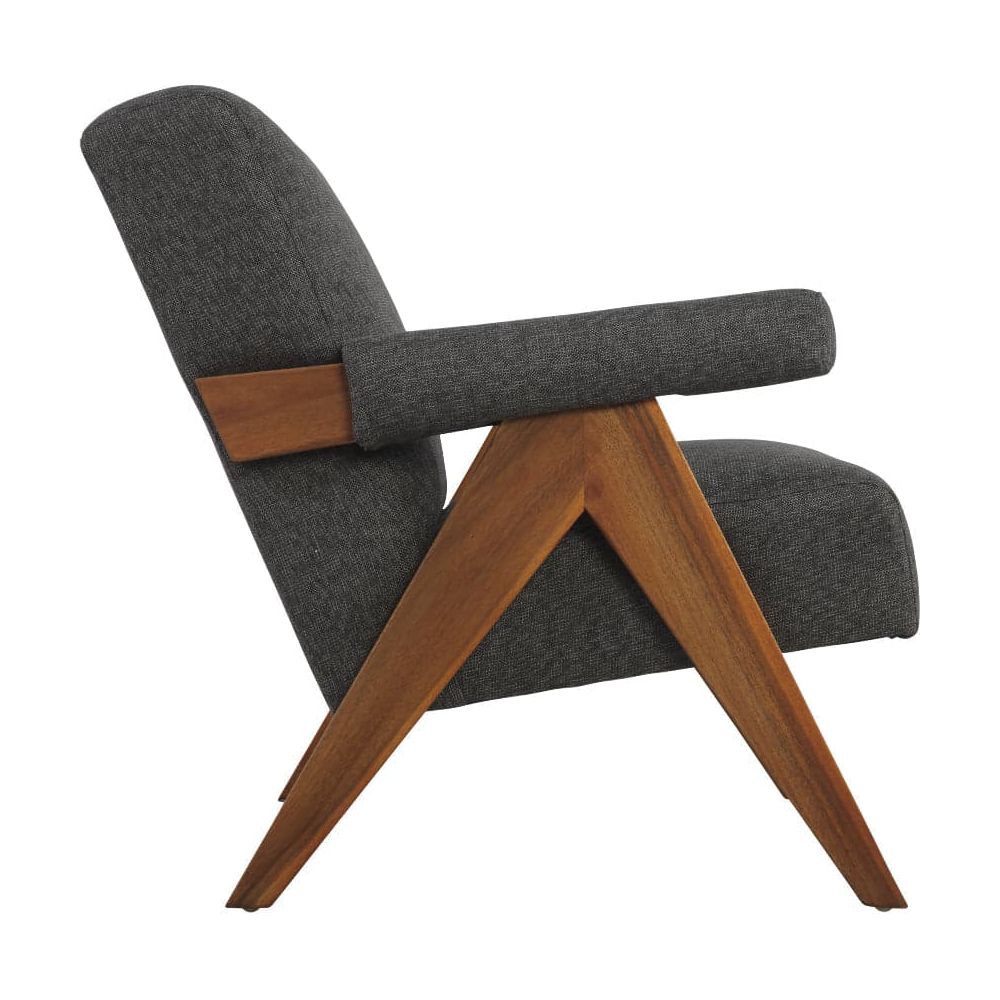 Jeanneret Upholstered Lounge Chair-France & Son-FL1322BGE-Lounge ChairsOff-White Fabric-19-France and Son