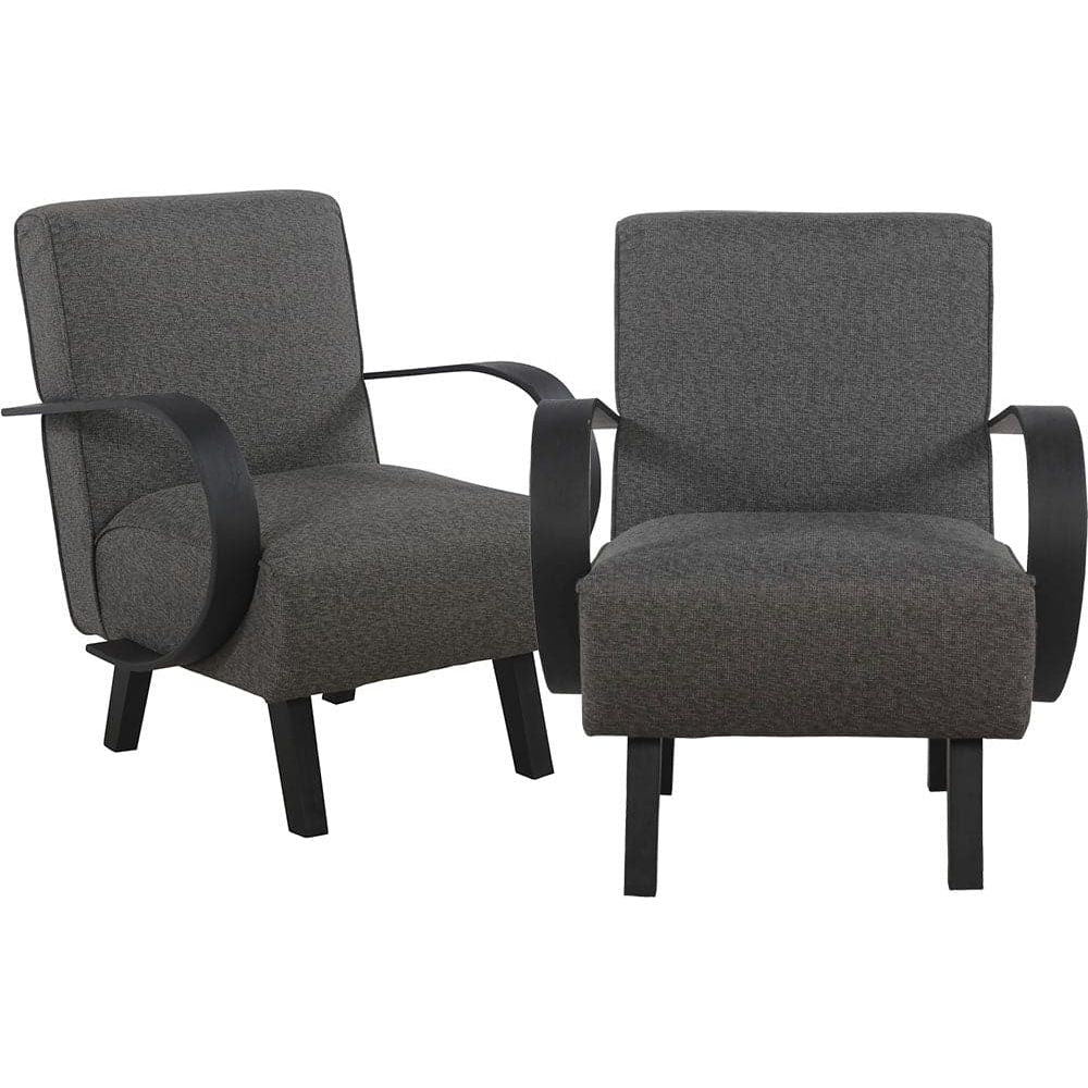 Mid Century Teak Halabala Armchair-France & Son-FL1327GREY-2pc-Lounge ChairsGrey-Set of 2-9-France and Son