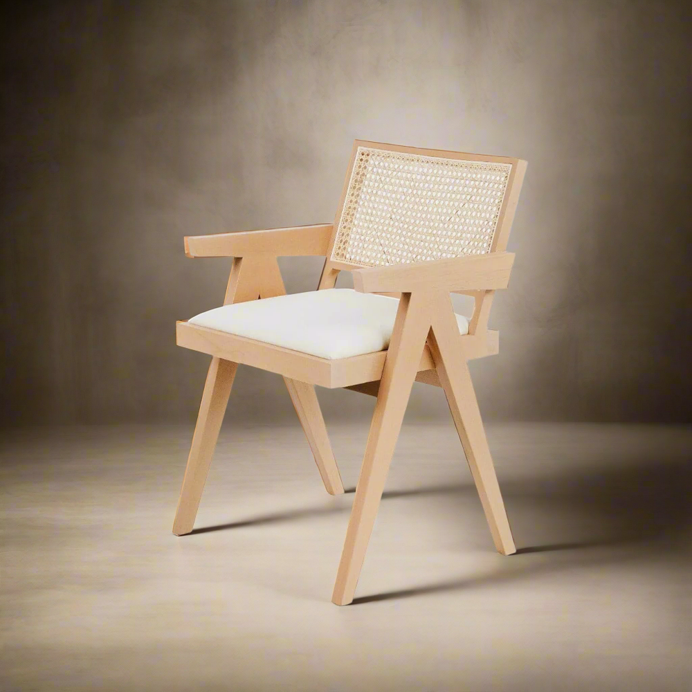 Jeanneret Dining Armchair with Seat Pad