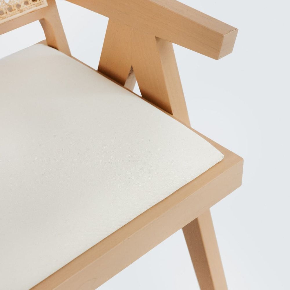 Pierre Jeanneret Dining Armchair with Seat Pad-France & Son-FL1336NTRL-Dining ChairsNatural Teak-Single-4-France and Son